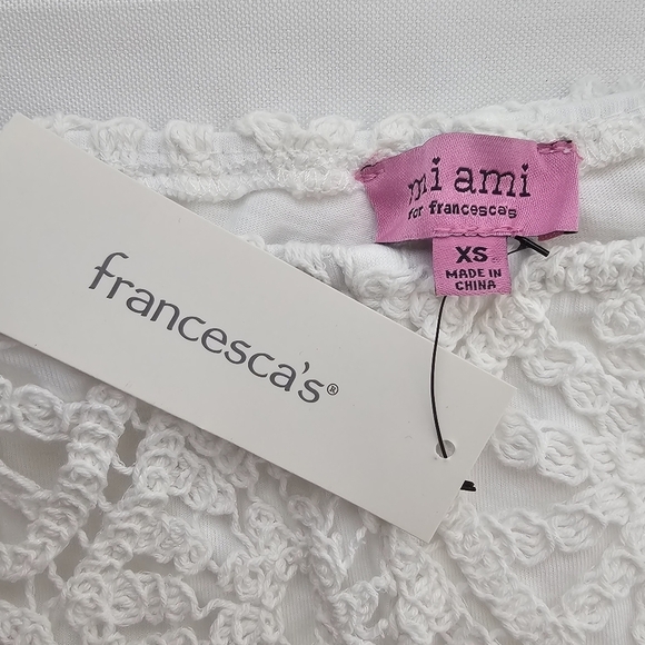 Francesca’s Nora White Crochet High Waist Shorts Size Xtra Small - Picture 8 of 12